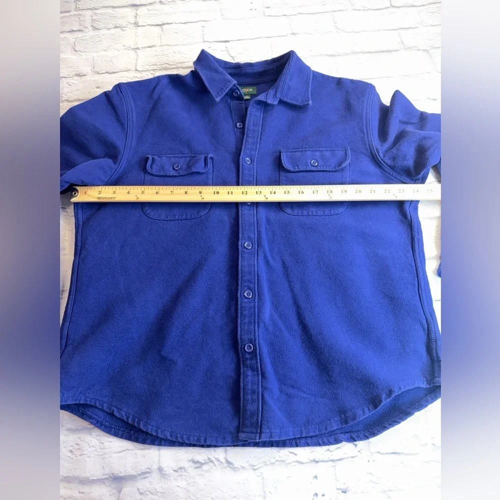 J. Crew Men's Deep Blue Casual Heavy Flannel Button Down Shirt. Size XL